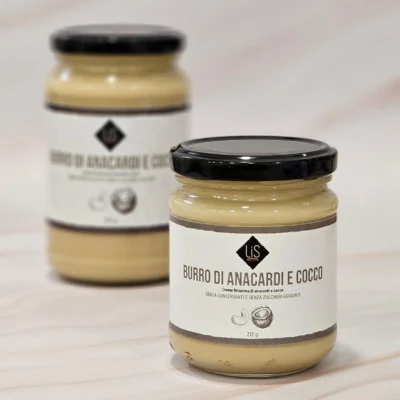 Crema spalmabile anacardi e cocco fit senza zucchero LiS, prodotto artigianale 212g